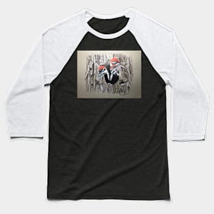 Pleated Woodpecker Baseball T-Shirt